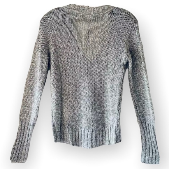 Mudd Womens Junior Silver Gray Sparkly Sequin Long Sleeve Pullover  Sweater M - Picture 2 of 13